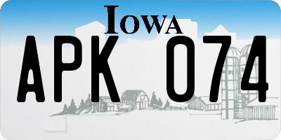 IA license plate APK074