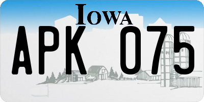 IA license plate APK075