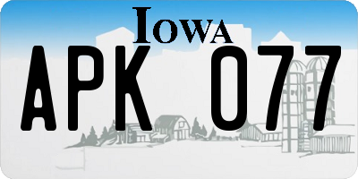 IA license plate APK077