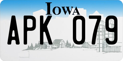 IA license plate APK079