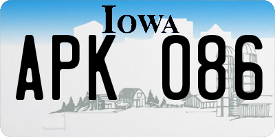 IA license plate APK086