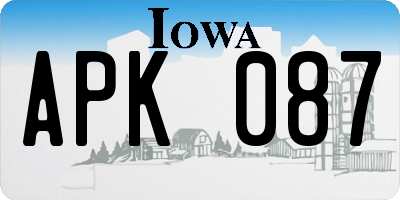IA license plate APK087
