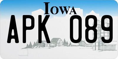 IA license plate APK089