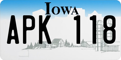 IA license plate APK118