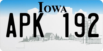 IA license plate APK192
