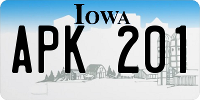 IA license plate APK201