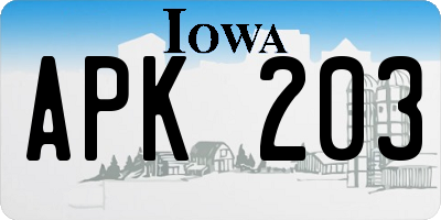 IA license plate APK203