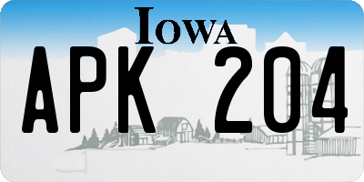 IA license plate APK204