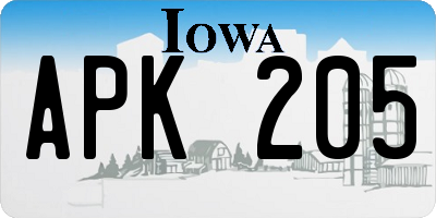 IA license plate APK205