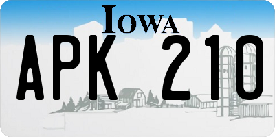 IA license plate APK210