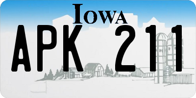 IA license plate APK211