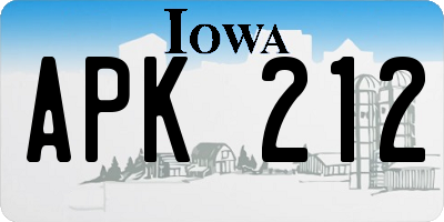 IA license plate APK212