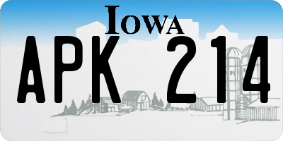 IA license plate APK214
