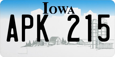 IA license plate APK215