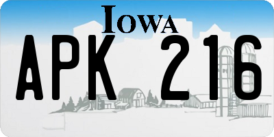 IA license plate APK216