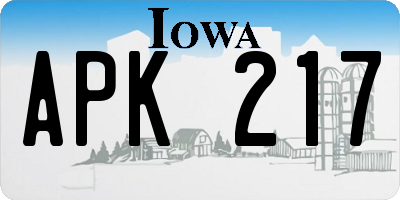 IA license plate APK217
