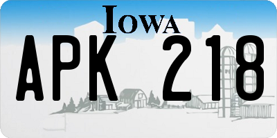 IA license plate APK218