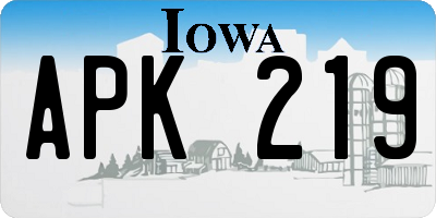 IA license plate APK219