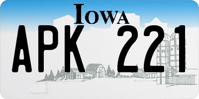 IA license plate APK221