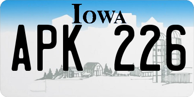 IA license plate APK226