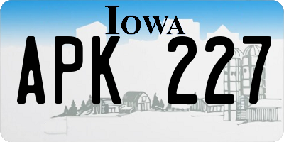 IA license plate APK227