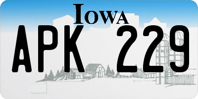 IA license plate APK229