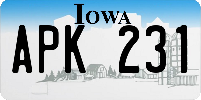 IA license plate APK231