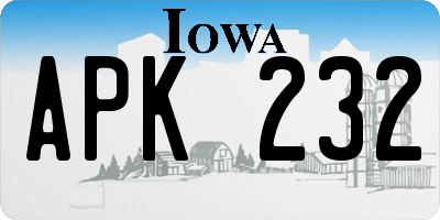 IA license plate APK232