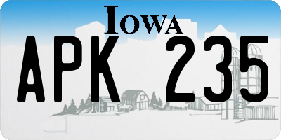 IA license plate APK235