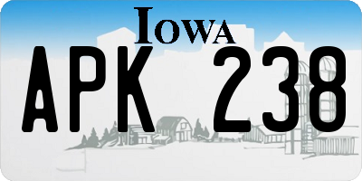 IA license plate APK238