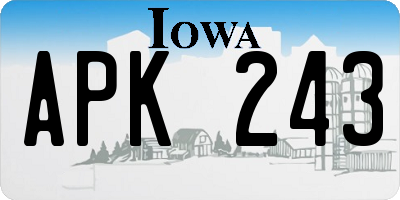 IA license plate APK243