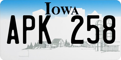 IA license plate APK258