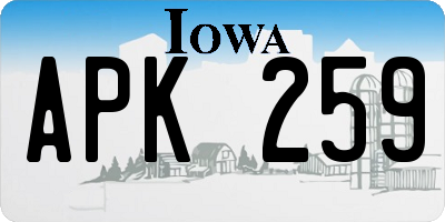 IA license plate APK259