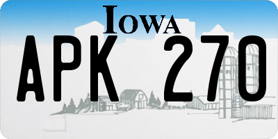 IA license plate APK270