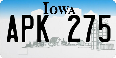 IA license plate APK275