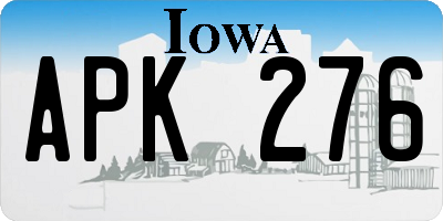 IA license plate APK276