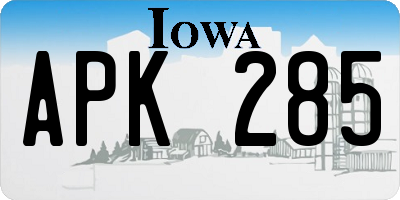 IA license plate APK285