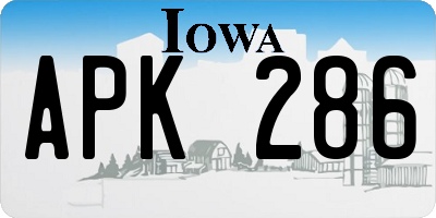 IA license plate APK286
