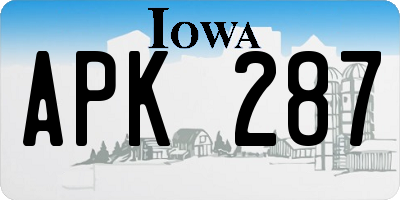 IA license plate APK287