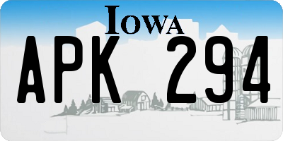 IA license plate APK294