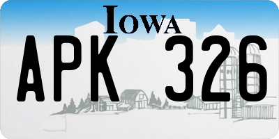 IA license plate APK326