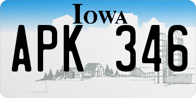 IA license plate APK346