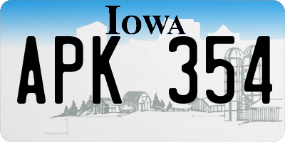 IA license plate APK354