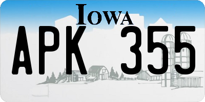 IA license plate APK355