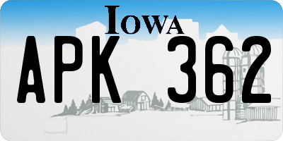 IA license plate APK362