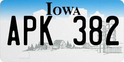 IA license plate APK382