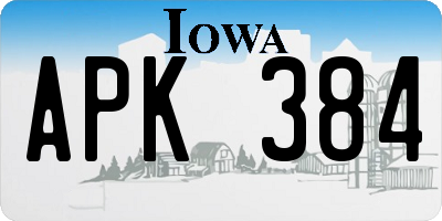 IA license plate APK384