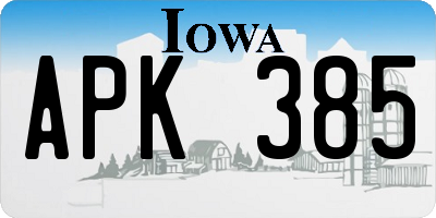 IA license plate APK385