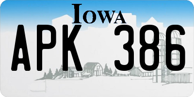 IA license plate APK386