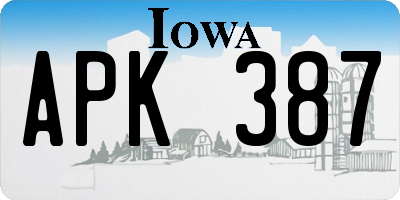 IA license plate APK387
